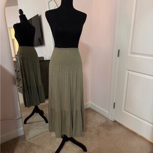 Z Supply Olive Convertible Maxi Skirt/ Dress Small